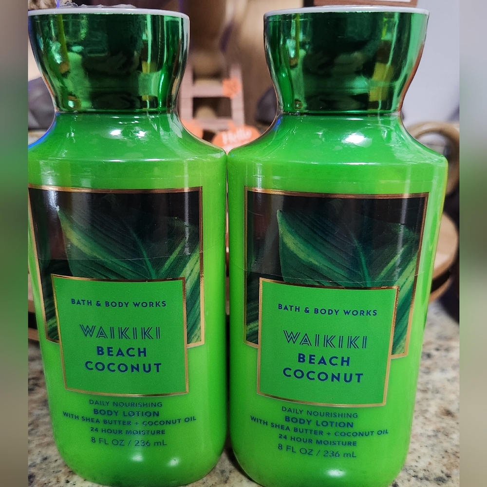 NWT Bath and Body Works "Waikiki Beach Coconut" Body Lotion Bundle of 2